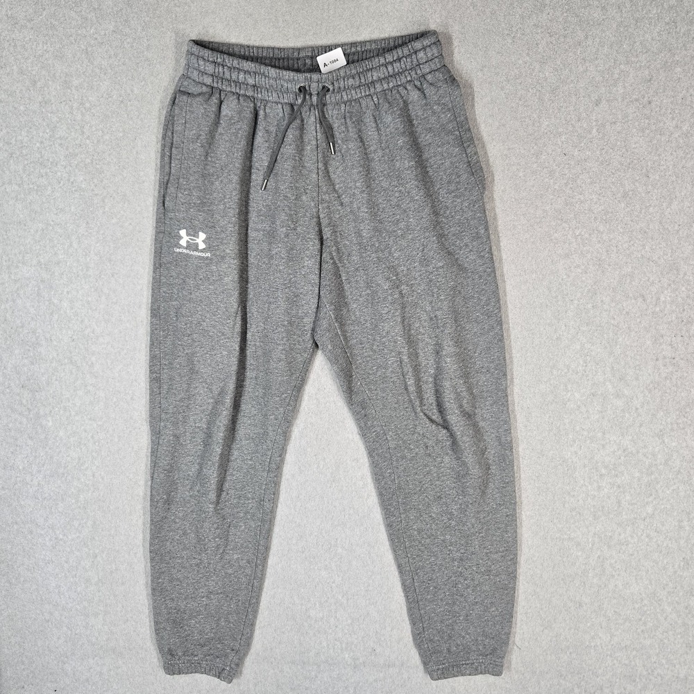 Under Armour Men Activewear Pants M Gray Jogger Sweatpants Fleece 29" Inseam